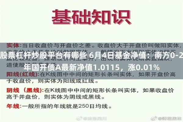 股票杠杆炒股平台有哪些 6月4日基金净值：南方0-2年国开债A最新净值1.0115，涨0.01%