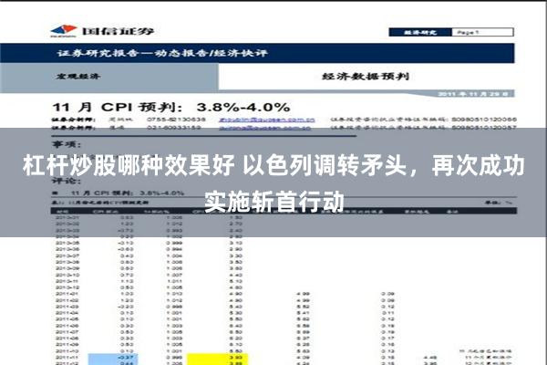 杠杆炒股哪种效果好 以色列调转矛头，再次成功实施斩首行动